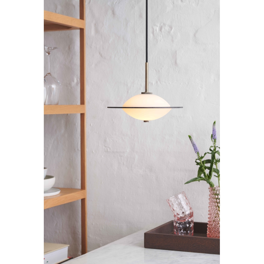 Halo Design 743599 - Kábeles függőlámpa ORBIT 1xG9/7W/230V átmérő 24 cm fehér/sárgaréz/füstszürke