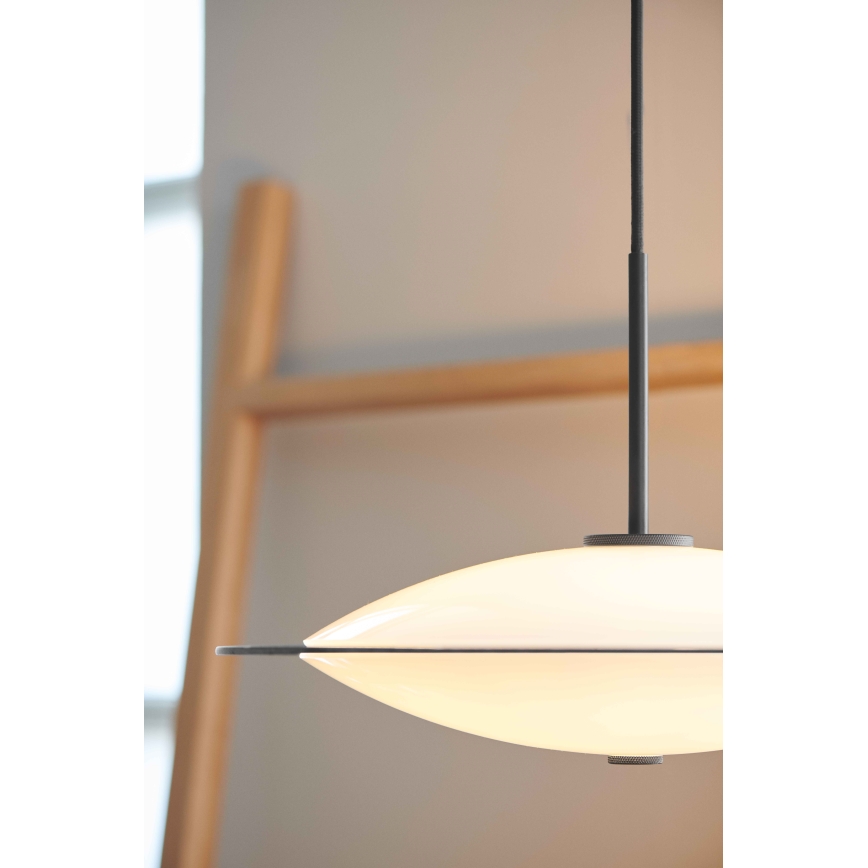 Halo Design 743629 - ORBIT kábeles függőlámpa 3x G9/7W/230V, átmérő 40 cm, fehér/sárgaréz/füstszürke