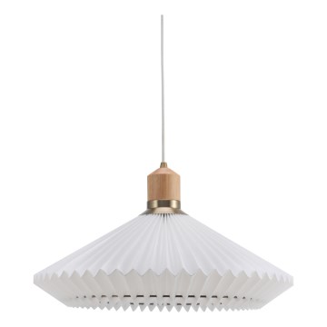 Halo Design 744268 - Kábeles függeszték PARIS 1xE27/60W/230V Ø 56 cm fehér/sárgaréz/tölgy