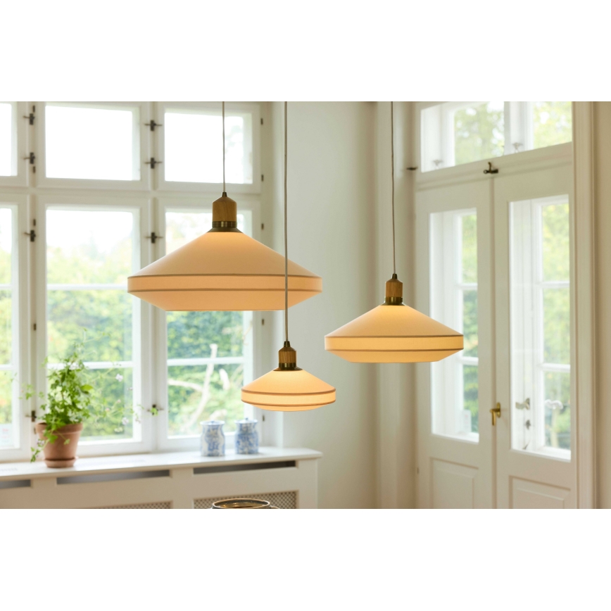 Halo Design 744305 - PARIS kábeles csillár 1xE27/40W/230V átm. 56 cm krémszínű/sárgaréz/tölgy