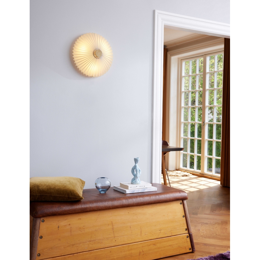 Halo Design 745081 - PARIS fali lámpa, 3xG9/28W/230V, Ø 40 cm, fehér/sárgaréz/tölgy
