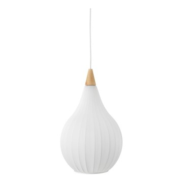 Halo Design 746262 - Kábeles függőlámpa DROPS 1xE27/40W/230V Ø 30 cm fehér/tölgy