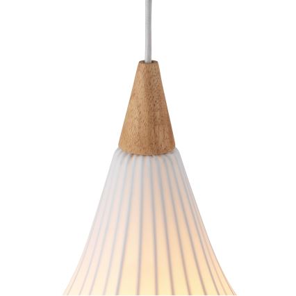 Halo Design 746262 - Kábeles függőlámpa DROPS 1xE27/40W/230V Ø 30 cm fehér/tölgy