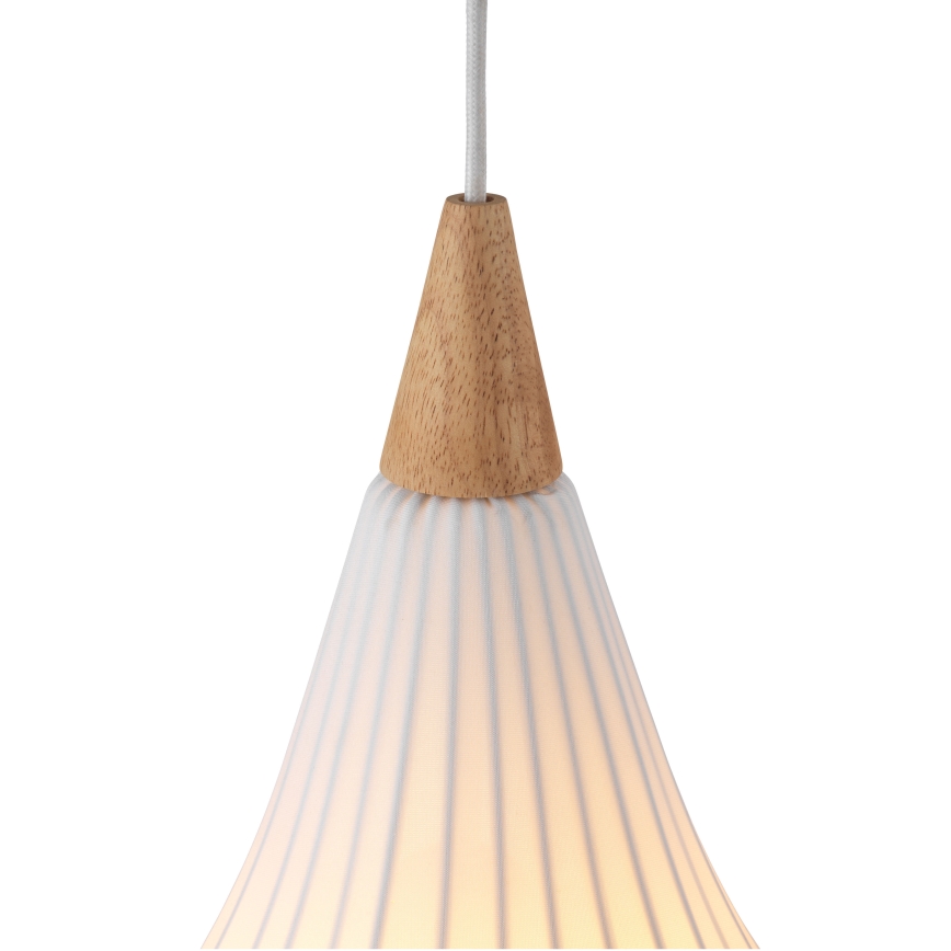 Halo Design 746262 - Kábeles függőlámpa DROPS 1xE27/40W/230V Ø 30 cm fehér/tölgy