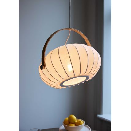 Halo Design 746347 - DC kábeles függeszték, 1x E27/40W/230V, átmérő 40 cm, fehér/tölgy