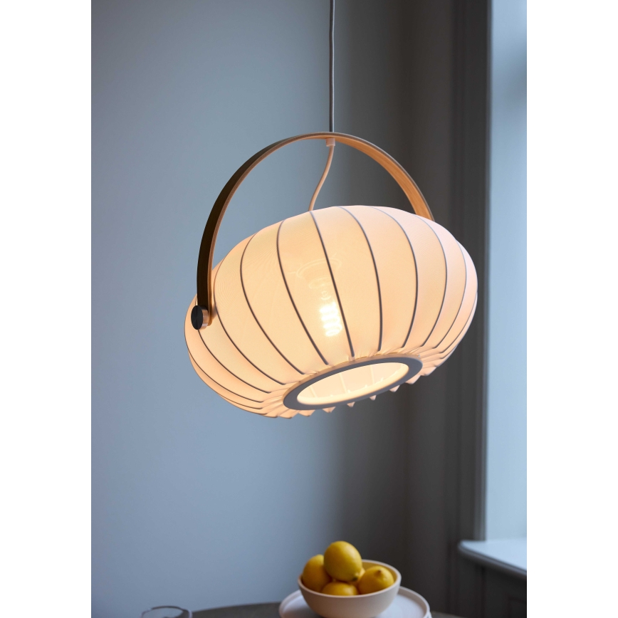 Halo Design 746347 - DC kábeles függeszték, 1x E27/40W/230V, átmérő 40 cm, fehér/tölgy