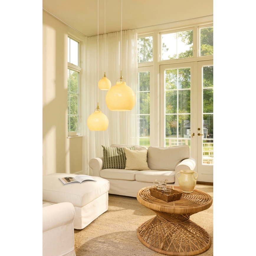 Halo Design 747931 - TOSCANA kábeles függőlámpa 1xG9/28W/230V átm. 18 cm bézs/sárgaréz