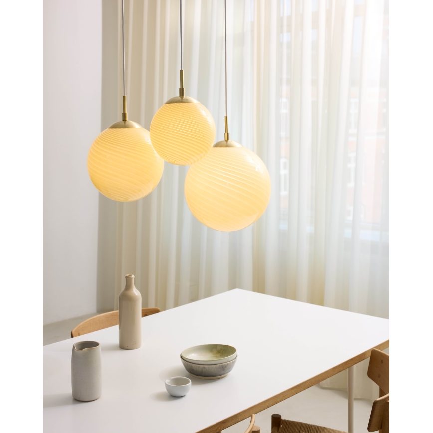 Halo Design 748365 - Zsinóros csillár CANDY 1xE27/25W/230V átm. 20 cm bézs/sárgaréz
