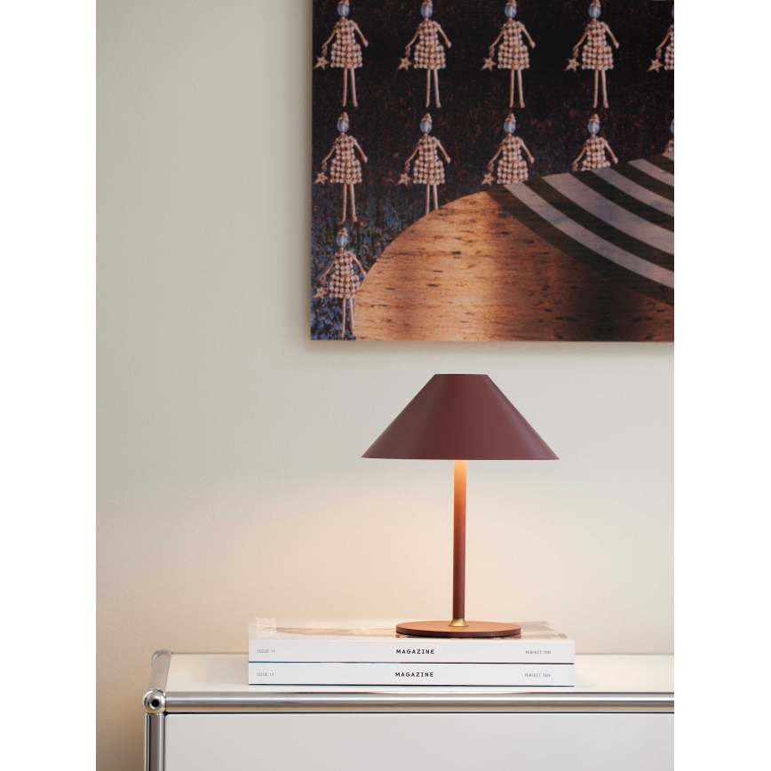 Halo Design 800834 - HYGGE LED fényerőszabályozható, tölthető kültéri asztali lámpa LED/3W/4000 mAh IP54 bordó