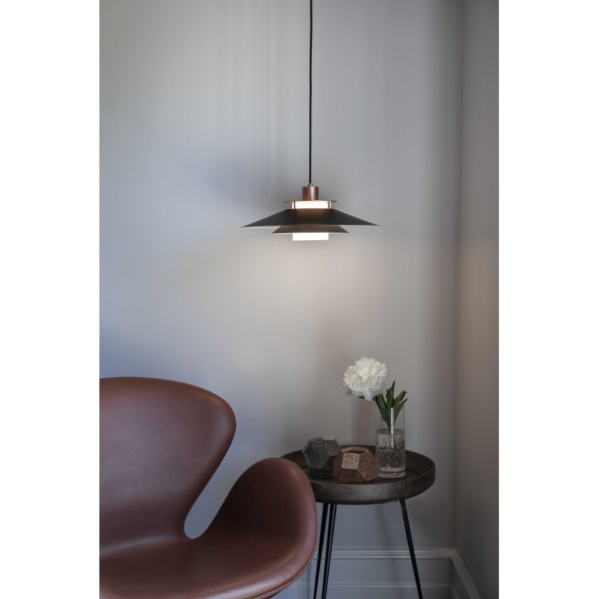 Halo Design 990785 - RIVOLI kábeles függeszték 1xE27/40W/230V, átmérő 40 cm, fekete/rézszínű