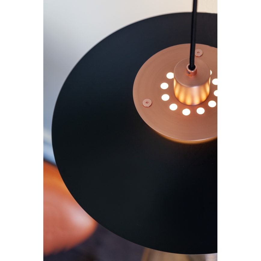 Halo Design 990785 - RIVOLI kábeles függeszték 1xE27/40W/230V, átmérő 40 cm, fekete/rézszínű