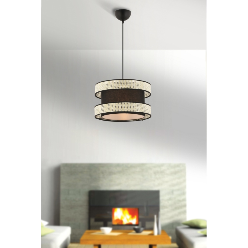 HALO kábeles függőlámpa 1xE27/60W/230V fekete/krém