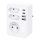 Hálózati elosztó 1×16 A + 2×2,5 A, 2× USB (A és C) töltővel, fehér