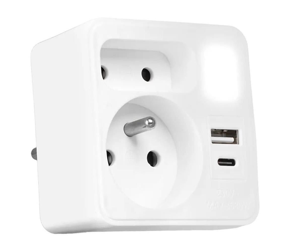 Vayox Hálózati elosztó 2 dugalj + USB