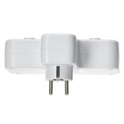 Elosztó aljzat kapcsolóval és LED-világítással LINEA PRO 2Z + 3xUSB A/C SCHUKO 4000K fehér