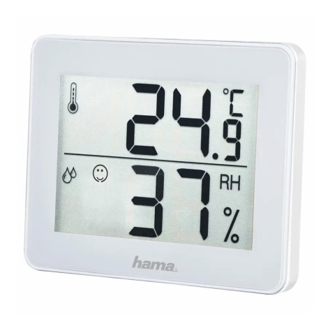Hama - Beltéri hőmérő páratartalom mérővel 1xCR2025 fehér