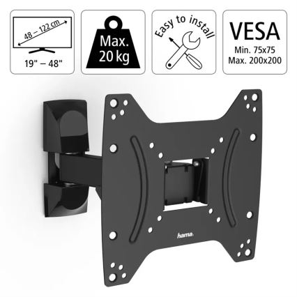 Hama - Fali tartó TV-hez csatlakozóval 19-48