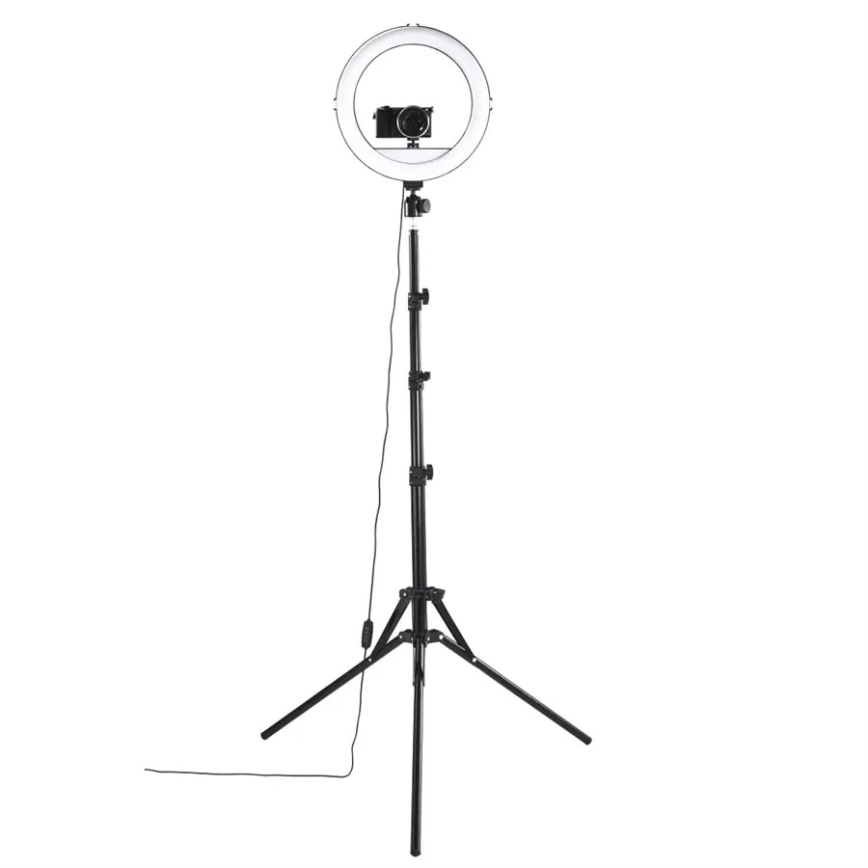 Hama - LED Dimmelhető körlámpa tripoddal LED/10W/5V á. 30 cm + távirányító