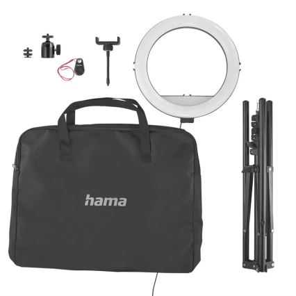 Hama - LED Dimmelhető körlámpa tripoddal LED/10W/5V á. 30 cm + távirányító
