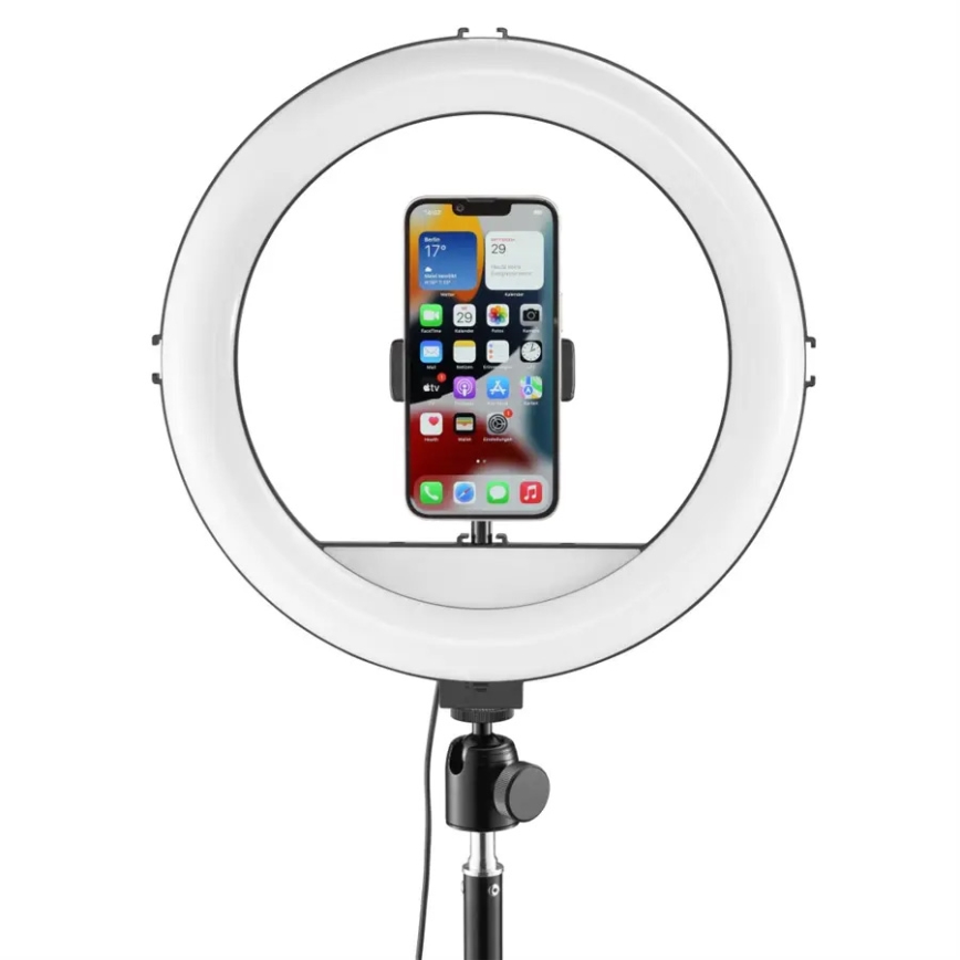 Hama - LED Dimmelhető körlámpa tripoddal LED/10W/5V á. 30 cm + távirányító