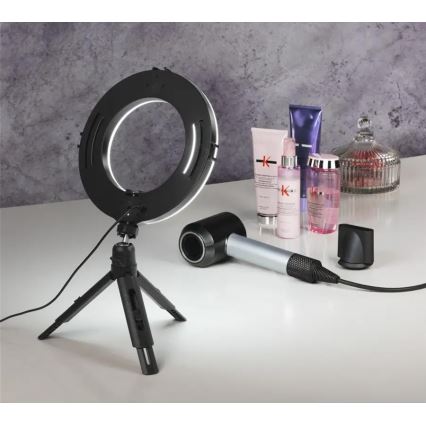 Hama - LED Dimmelhető körlámpa tripoddal LED/7,7W/5V á. 21 cm + távirányító