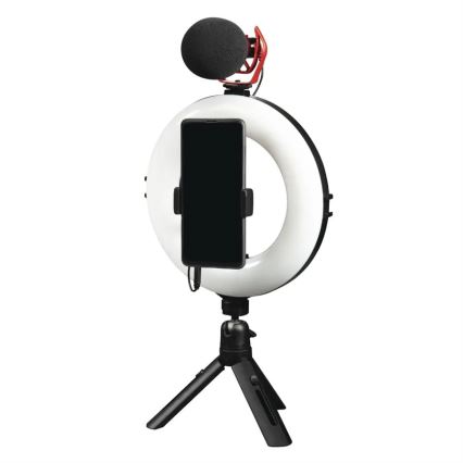 Hama - LED Dimmelhető körlámpa tripoddal LED/7,7W/5V á. 21 cm + távirányító