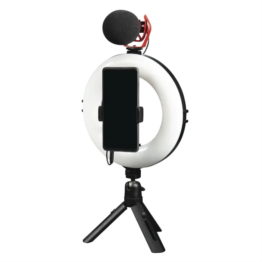 Hama - LED Dimmelhető körlámpa tripoddal LED/7,7W/5V á. 21 cm + távirányító