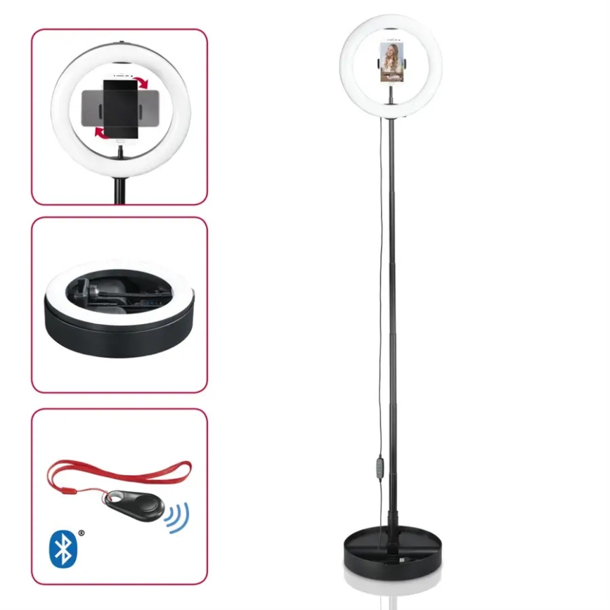 Hama - LED Dimmelhető körlámpa tripoddal LED/9,2W/5V á. 26,5 cm + távirányító