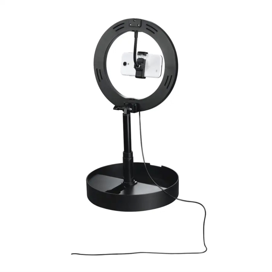 Hama - LED Dimmelhető körlámpa tripoddal LED/9,2W/5V á. 26,5 cm + távirányító