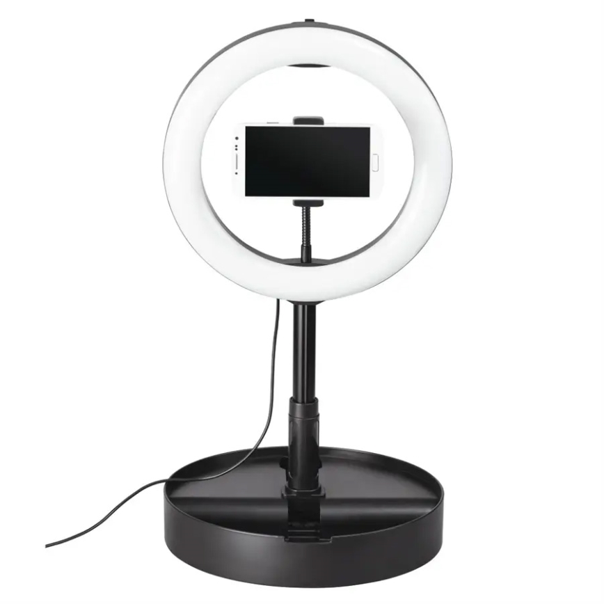 Hama - LED Dimmelhető körlámpa tripoddal LED/9,2W/5V á. 26,5 cm + távirányító