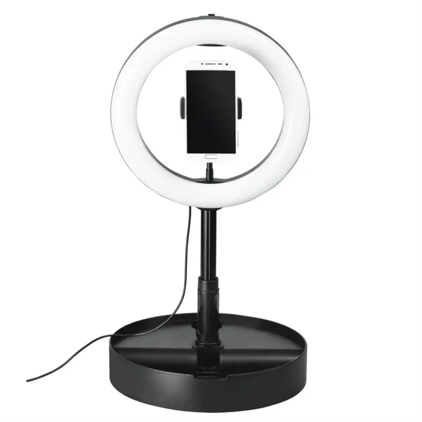 Hama - LED Dimmelhető körlámpa tripoddal LED/9,2W/5V á. 26,5 cm + távirányító