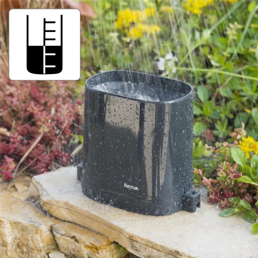 Hama - Meteorológiai állomás esőmérővel és LCD kijelzővel 2xAAA antracit