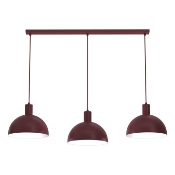 HANDA bordó kábeles csillár, 3x E27/15W/230V