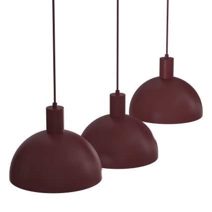 HANDA bordó kábeles csillár, 3x E27/15W/230V