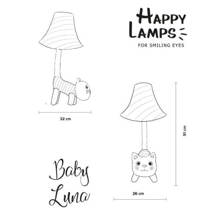 Happy Lamps - LED Asztali gyereklámpa BABY LUNA LED/5,4W/230V macska