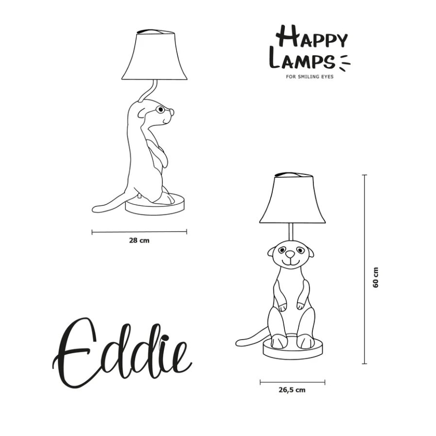 Happy Lamps - LED Asztali gyereklámpa EDDIE LED/5,4W/230V szurikáta