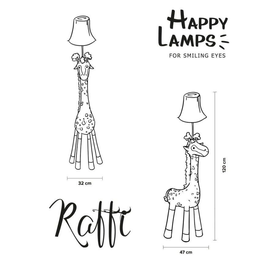 Happy Lamps - LED Gyerek állólámpa RAFFI LED/5,4W/230V zsiráf