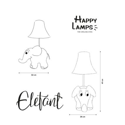 Happy Lamps - LED gyerek asztali lámpa ELEFÁNT A SENDUNG MIT DER MAUS-ból LED/5,4W/230V elefánt