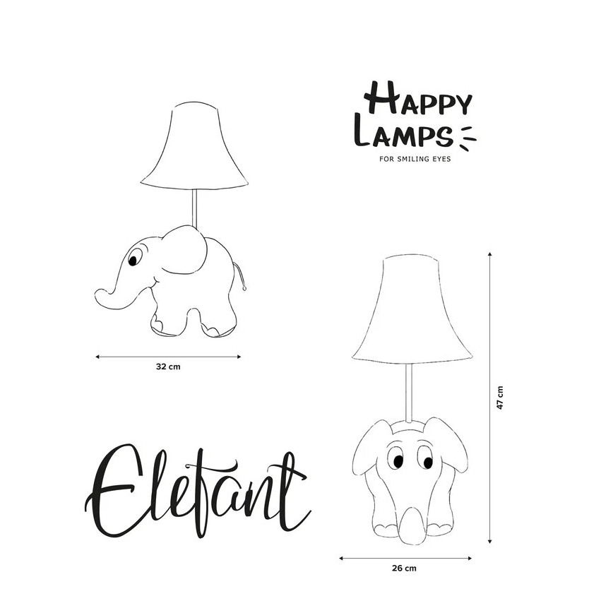 Happy Lamps - LED gyerek asztali lámpa ELEFÁNT A SENDUNG MIT DER MAUS-ból LED/5,4W/230V elefánt
