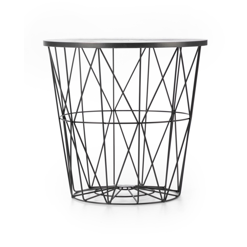 HARISSA dohányzóasztal 41x42 cm fekete/fekete márvány dekoráció