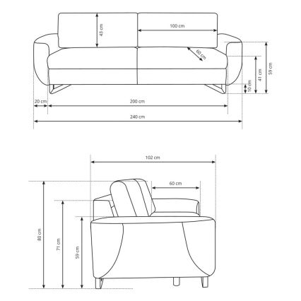 Háromszemélyes AVESTA kanapé kék