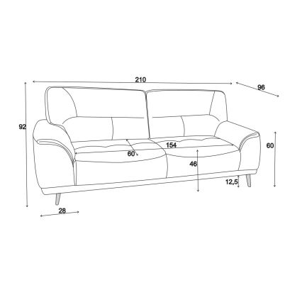 Háromszemélyes kanapé LIVORNO bézs