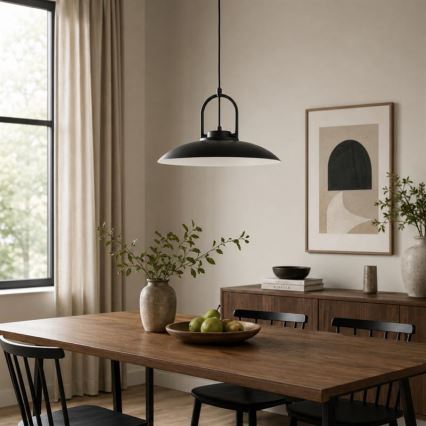 HATTORI kábeles függőlámpa 1xE27/15W/230V fekete