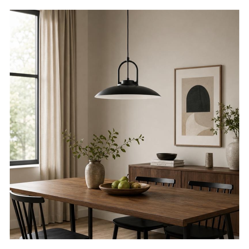 HATTORI kábeles függőlámpa 1xE27/15W/230V fekete