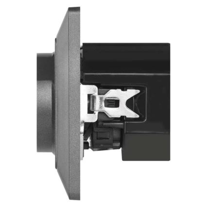 Háztartási fali aljzat USB-A+USB-C, francia kivitel, 250 V/16 A, antracit