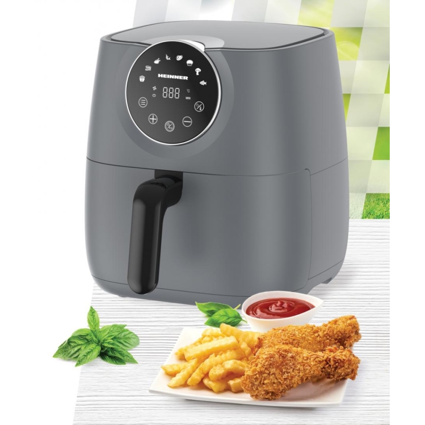 Heinner HAF-B6GREY1700 - Forrólevegős fritőz 5,7 l 1700W/230V szürke