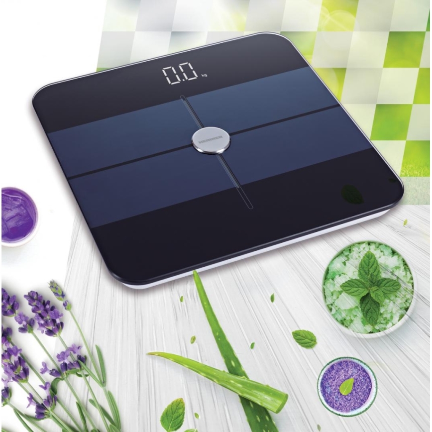 Heinner HBS-BTH180BK - Digitális személyi mérleg 2xAAA fekete/kék