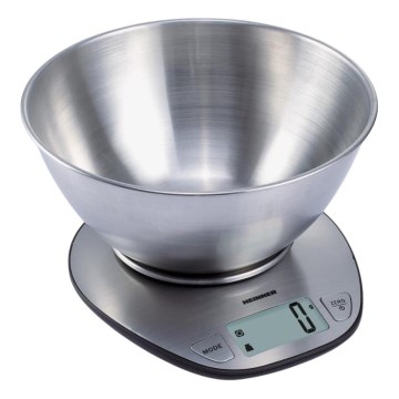 Heinner HKS-5SS - Digitális konyhai mérleg rozsdamentes acél tálával, 2xAAA