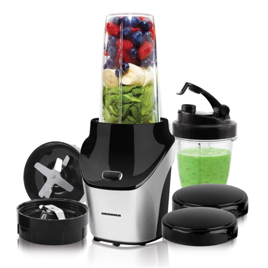 Heinner HSB-T1000SS - Nutri smoothie turmixgép 1000W/230V matt króm/fekete