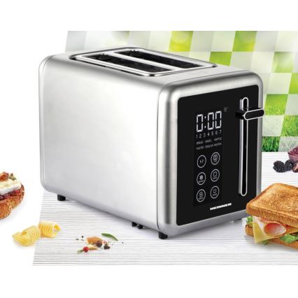 Heinner HTP-DD900BKSS - Digitális kenyérpirító 900W/230V rozsdamentes acél